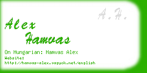 alex hamvas business card